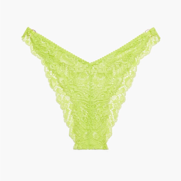Savage X Fenty Twisted Lime Green Alien Animal Bralette & Brazilian Panty Set - Picture 11 of 16
